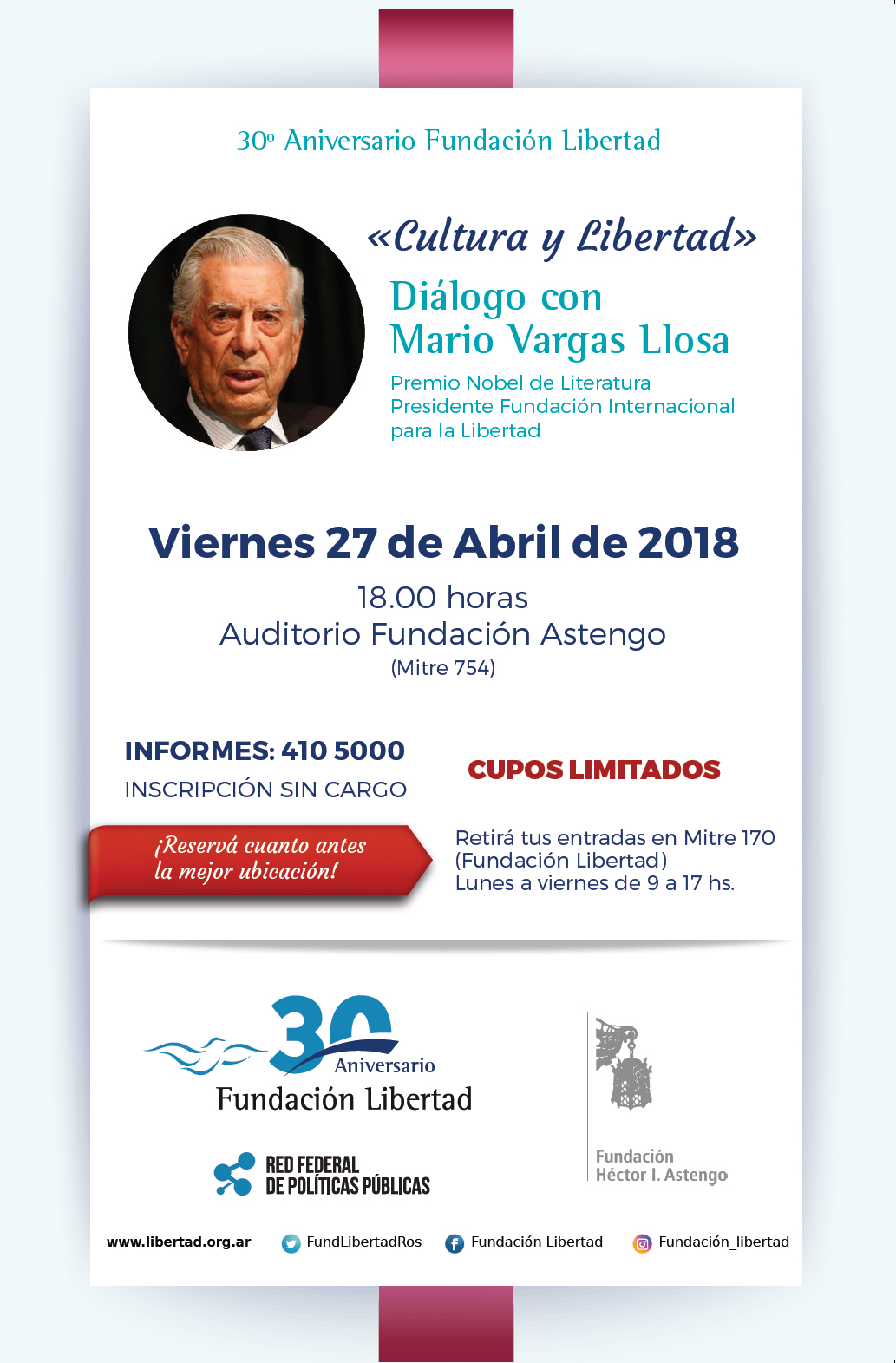 Mario Vargas Llosa vuelve a Rosario